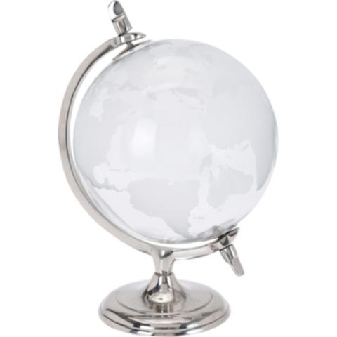 Globe h.27 cm transparent / argenté pas cher