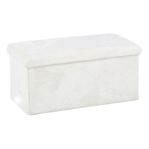 Banc coffre l. 76 h 38 cm sweety blanc pas cher