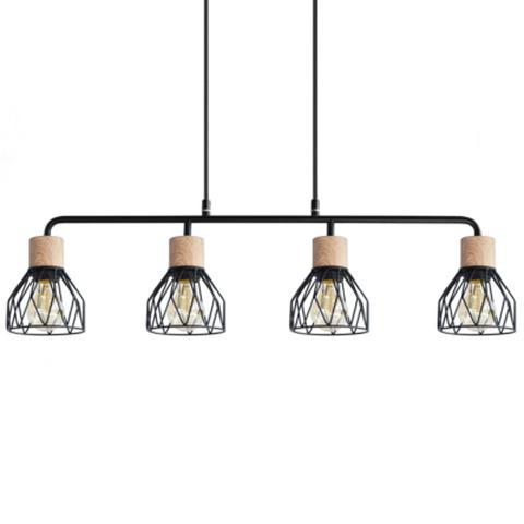 Barre suspension 4 lumières clayton noir pas cher
