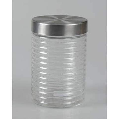 Bocal en verre + couvercle inox h.16 , 5 cm stan pas cher