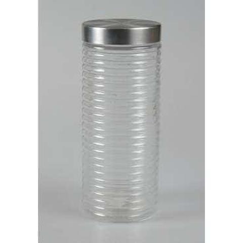 Bocal en verre + couvercle inox h.27 cm stan pas cher