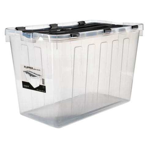 Boite avec couvercle 60l flipper transparent pas cher