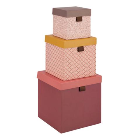 Boite carton set de 3 boites evasion multicolor pas cher