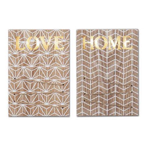 Boite lumineuse love home coloris bois et blanc pas cher