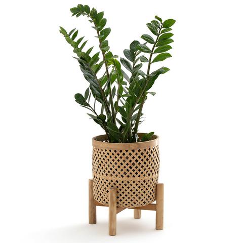 Cache pot sur pied en bambou h35 cm bambu pas cher