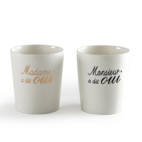 Coffret de 2 tasses porcelaine 