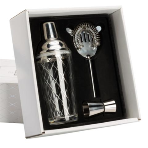 Coffret shaker 3 pcs silver pas cher