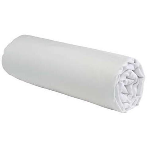 Drap housse 140x190 satina coloris blanc pas cher