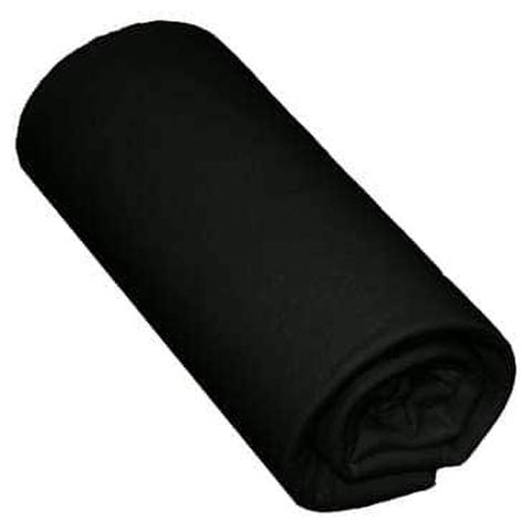 Drap housse 180x200 cm satina coloris noir pas cher