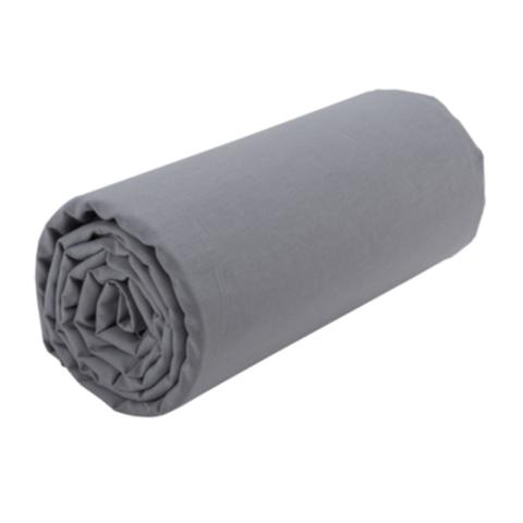 Drap housse gris 2x80x200 dreamea camille pas cher