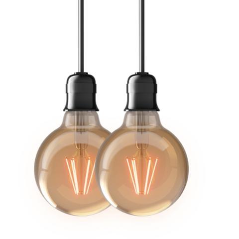 Globe filament e27 lot 2 ampoules ambre pas cher