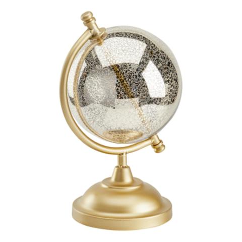 Globe h.27 cm craquele argent / doré / transparent pas cher