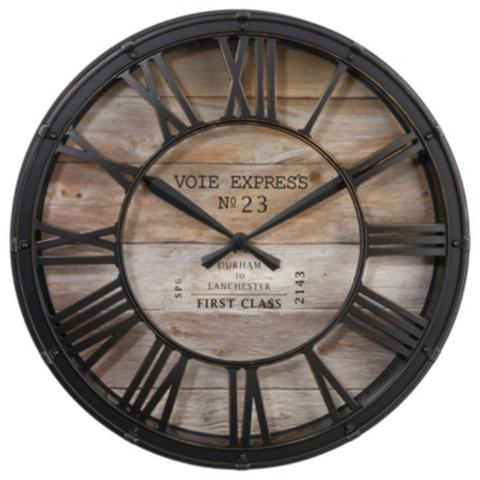 Horloge d. 39 cm express marron pas cher