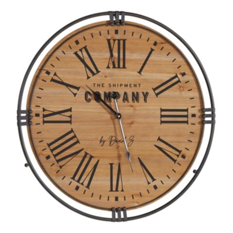 Horloge d58 cm colonial naturel pas cher