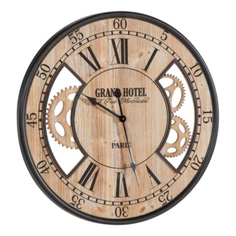 Horloge d70 cm jazz naturel / noir pas cher