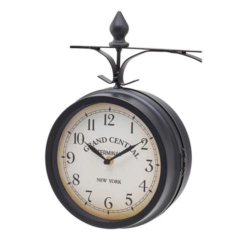 Horloge murale d.33 cm grand central noir pas cher