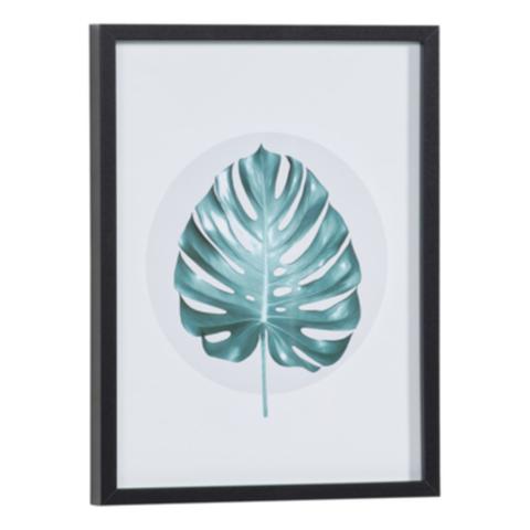 Image 30x40 cm feuille monstera noir pas cher