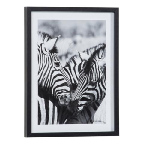 Image 30x40 cm zebres calin noir / blanc pas cher