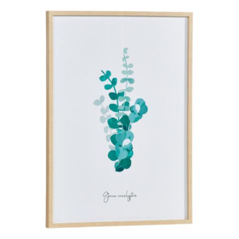 Image 50x70 cm eucalyptus vert blanc / vert / naturel pas cher