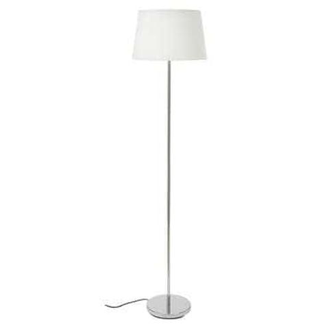 Lampadaire 145 cm dustin coloris blanc et chrome pas cher