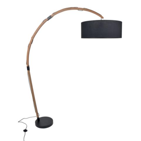 Lampadaire arc bois h. 200 cm edgar noir / naturel pas cher