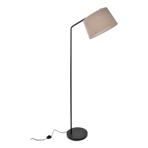 Lampadaire métal h.171 cm velours sable pas cher