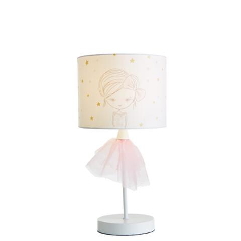 Lampe à poser ballerine blanc / rose pas cher