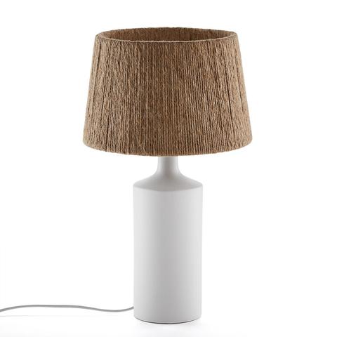 Lampe à poser céramique et chanvre , yoru pas cher