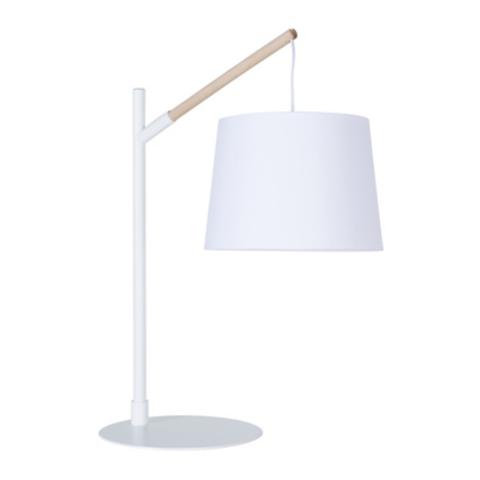 Lampe à poser scandi blanc bois pas cher