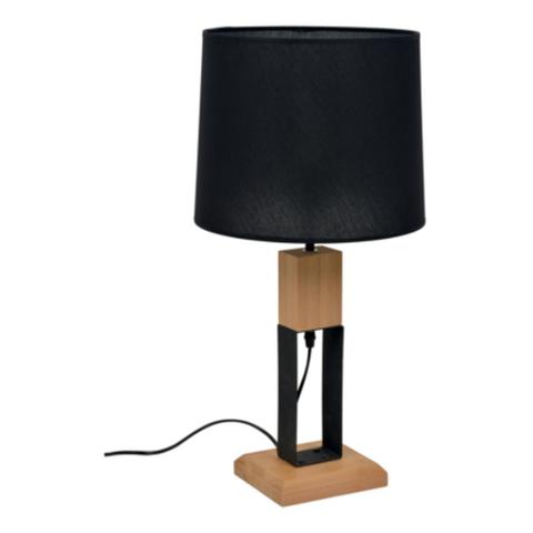 Lampe bois h. 61 cm haussmann noir / naturel pas cher