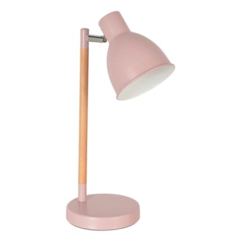 Lampe bois & métal h. 38 cm mila bois rose pas cher