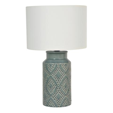 Lampe céramique h. 43 , 5 cm panama gris pas cher