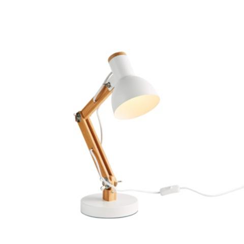 Lampe de bureau pixie blanc / bois pas cher