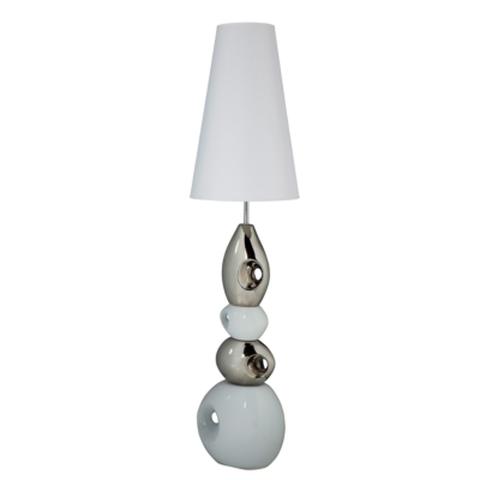 Lampe de sol thalia blanc et chrome pas cher