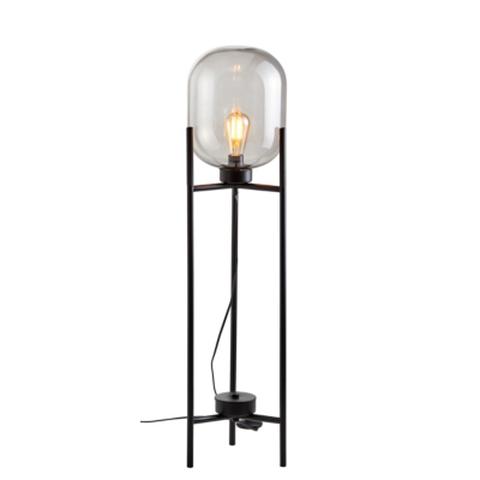 Lampe de sol verre h. 100 cm smoke gris fumé pas cher