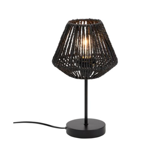 Lampe droite corde h. 34 cm jily noir pas cher