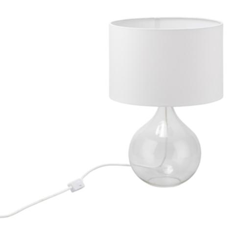 Lampe en verre poesie h.44 cm blanc pas cher