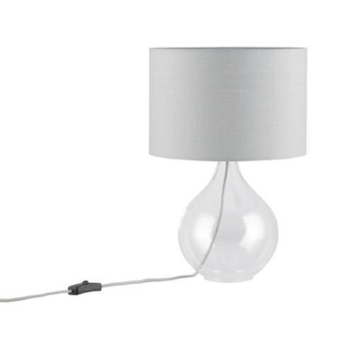 Lampe en verre poesie h.44 cm gris pas cher