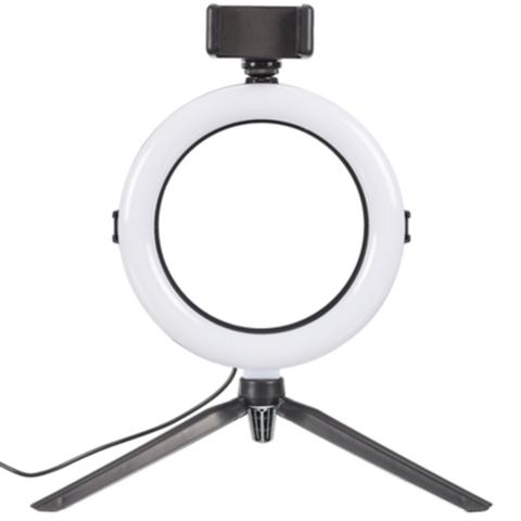 Lampe trépied 72 led h. 36 cm selfie noir blanc pas cher