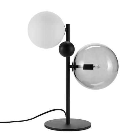 Lampe verre fumé et métal , bullesco pas cher