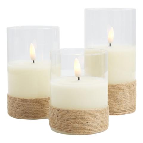 Lot de 3 bougies cire led blanc