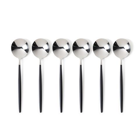 Lot de 6 cuillères à soupe inox , barbule pas cher