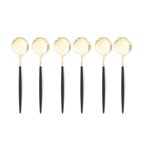 Lot de 6 cuillères à soupe inox champagne barbule pas cher