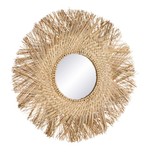 Miroirs d.80 cm. fringe naturel pas cher