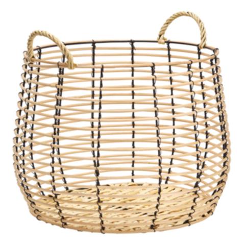 Panier rotin gm agra naturel pas cher