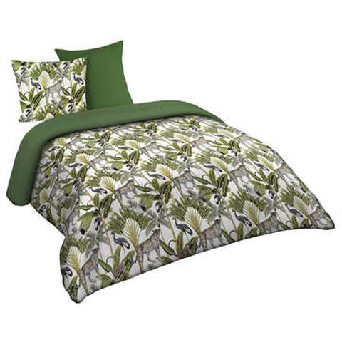 Parure de lit housse+ 2 taies 240x220cm tropik coloris jaune pas cher
