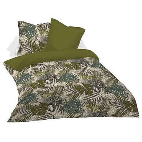 Parure de lit housse+ 2 taies 260x240cm jungle pas cher