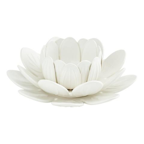 Photophore ø 19 , 5 cm lotus blanc pas cher