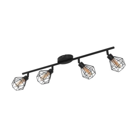 Plafonnier arc 4 lumières led zapata noir et ambre pas cher