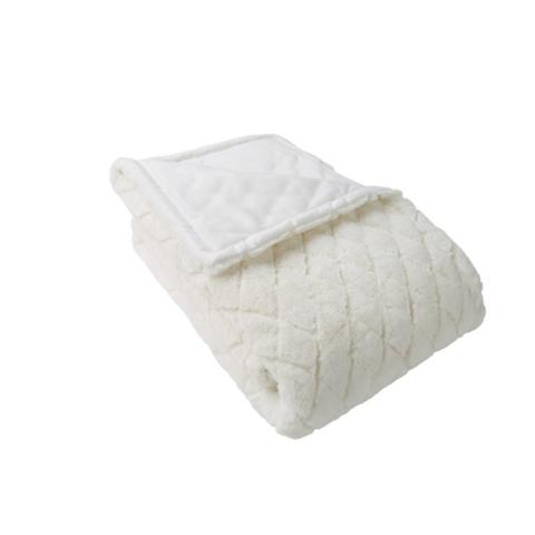 Plaid 125x150 cm quilty blanc pas cher
